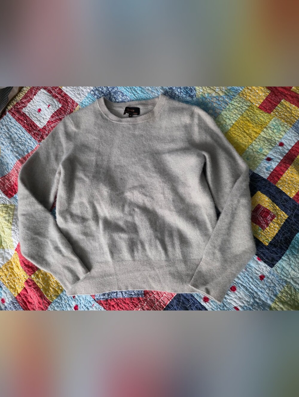 Quince Light Gray Women's Crewneck Sweater